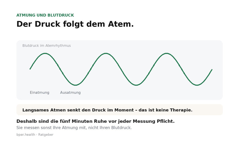 Atemrhythmus mit vier Sekunden Einatmung und sechs Sekunden Ausatmung, sechs Atemzüge pro Minute